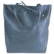 Florence ital. Shopper Echtleder Damen Business blau OTM107B