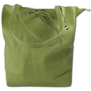 Florence ital. Shopper Echtleder Damen Business olivgrün OTM107G