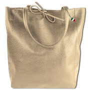 Florence ital. Shopper Echtleder Damen Business taupe OTM107N