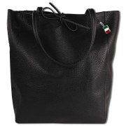 Florence ital. Shopper Echtleder Damen Business schwarz OTM107S