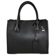 Florence Damen Handtasche, Schultertasche Leder Tasche schwarz OTM110S