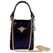 Florence Biene Damen Tasche Echtleder lila metallic OTM802V