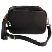 Florence Umhängetasche Damen Tasche Schultertasche Echtleder schwarz OTM804S