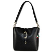 Florence Damen Umhängetasche Leder Tasche schwarz OTM812S
