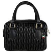 Florence Damen Handtasche, Schultertasche Leder Tasche schwarz OTM815S