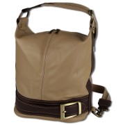 Toscanto Damen Cityrucksack Leder Tasche braun taupe OTT104SC