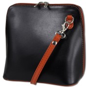 Toscanto Damen Umhängetasche Schultertasche Leder Tasche schwarz braun OTT109UF