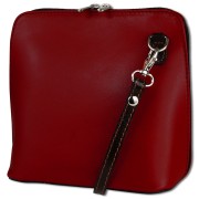 Toscanto Damen Umhängetasche Schultertasche Leder Tasche rot schwarz OTT109UR