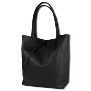 Toscanto Damen Shopper Leder Tasche schwarz OTT112SS