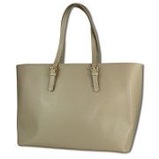 Toscanto Damen Shopper Businesstasche Leder Tasche helltaupe grau OTT127SK