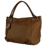 Toscanto Damen Schultertasche Henkeltasche Leder Tasche helltaupe braun OTT128SC