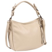 Toscanto Damen Schultertasche Shopper Leder Tasche beige OTT134SI