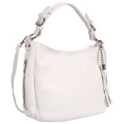 Toscanto Damen Schultertasche Shopper Leder Tasche weiß OTT134SW