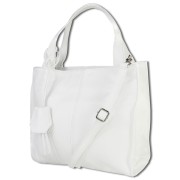 Toscanto Damen Schultertasche Shopper Leder Tasche weiß OTT155SW