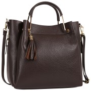 Toscanto Damen Umhängetasche Handtasche Leder Tasche braun OTT157UN