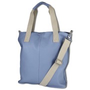 Toscanto Damen Schultertasche Shopper Leder Tasche hellblau OTT161SH