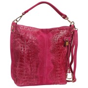 Toscanto Damen Beuteltasche Shopper Leder Tasche fuchsia pink OTT162SP
