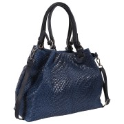 Toscanto Damen Handtasche Umhängetasche Leder Tasche jeansblau OTT163HM