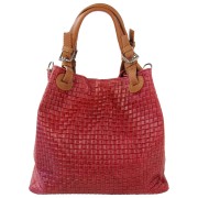 Toscanto Damen Handtasche Umhängetasche Leder Tasche dunkelrot bordeaux OTT164HD