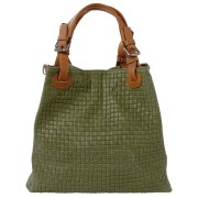 Toscanto Damen Handtasche Umhängetasche Leder Tasche olivgrün OTT164HG