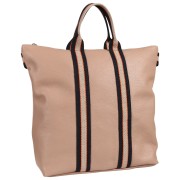 Toscanto Damen Cityrucksack Leder Canvas Rucksack Tasche rosa OTT609RA