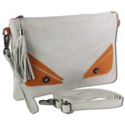 Toscanto Jugend Damen Handgelenktasche Leder Tasche grau braun OTT805UK