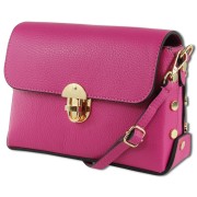 Toscanto Damen Umhängetasche Leder Tasche fuchsia pink OTT808UP