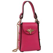 Toscanto Damen Umhängetasche Leder Tasche fuchsia pink OTT813UP