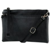 Toscanto Damen Jugend Umhängetasche Handgelenktasche Leder Tasche schwarz OTT816US