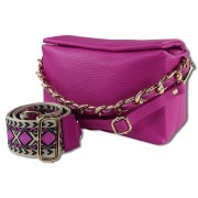 Toscanto Damen Jugend Citytasche Leder Tasche pink fuchsia OTT818UP