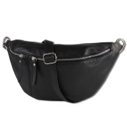 Toscanto Damen Gürteltasche Leder Tasche schwarz OTT820BS