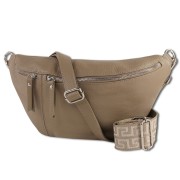 Toscanto Damen Gürteltasche Leder Tasche taupe beige OTT821BN