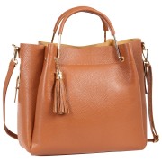 Toscanto Damen Umhängetasche Handtasche Leder Tasche tan hellbraun OTT857UC4