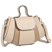 Toscanto Damen Schultertasche Leder Tasche beige taupe OTT863SI5