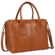 Toscanto Damen Umhängetasche Handtasche Leder Tasche braun tan OTT864HC5