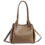 Toscanto Damen Schultertasche Leder Tasche dunkelbeige taupe OTT867SI6