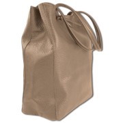 Toscanto Damen Shopper Leder Tasche taupe dunkelbeige OTTM107SN