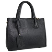 Toscanto Damen Handtasche Schultertasche Leder Tasche schwarz OTTM110SS