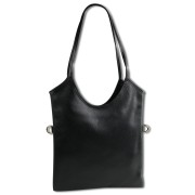 Toscanto Damen Umhängetasche Leder Tasche schwarz OTTM112US