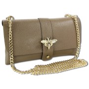 Toscanto Damen Clutch Leder Tasche taupe beige OTTM803SN