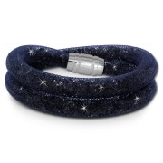 SilberDream Glitzerarmband Minikristalle blaugrau Doppelarmband Damen SDA051B9