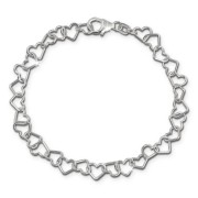 SilberDream Armband Herzen 925 Sterling Silber Damen 19cm SDA2529J