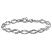 SilberDream Armband Oval matt/glänzend 925 Sterling Silber 19,5cm SDA455J