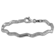 SilberDream Armband Welle Zirkonia weiß 925er Silber 18,5cm Damen SDA461W