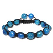 SilberDream Shamballa Armband Stein blau aus Steinkugeln SDA917