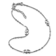 SilberDream Fußkette Liebes Herzen 26cm Damenschmuck 925er Silber SDF0363J