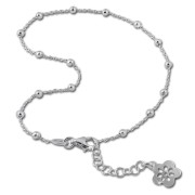 SilberDream Fußkette Blume offen 26cm 925 Sterling Silber SDF2156