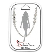 SilberDream Fußkette Raute Zirkonia weiß 25cm 925 Silber Damen SDF5095W