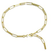 SilberDream Fußkette Laguna 925 Sterling Silber vergoldet Damen 28cm SDFK0018Y