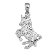 Teenie-Weenie Kettenanhänger Einhorn Zirkonia weiß Kinder 925er Silber SDH458W